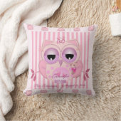 Baby Owl Coussin avec nom et informations sur la n (Couverture)