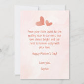 Baby Owl Et Maman Aiment Carte De Fête Des Mères (Dos)