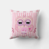 Baby Owl Pillow met naam Kussen (Achterkant)