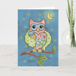 Baby Owlet en Mama Owl kaart