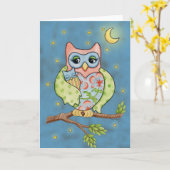 Baby Owlet et carte Mama Owl (Fleur jaune)