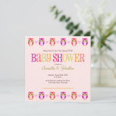 Baby Owls - Invitation à la douche pour filles jum (Debout devant)