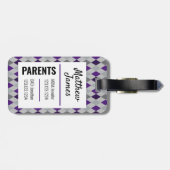 Baby Paars grijs Argyle Pattern Bag Label Bagagelabel (Achterkant horizontaal)
