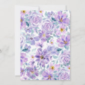 Baby Paarse en roze bloemen Kaart (Achterkant)