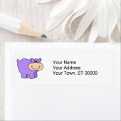 baby paarse hippo etiket (Insitu)