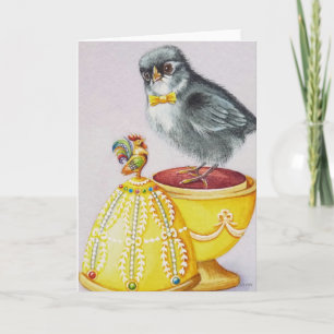 Baby Paas Kuikentje Geel Ei Aquarel Kaart