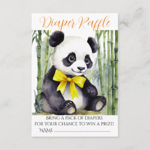 Baby Panda Baby shower Luier Raffle Informatiekaartje