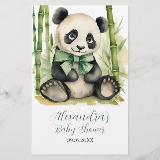 Baby Panda Bear Baby Predictions Carte conseil (Dos)