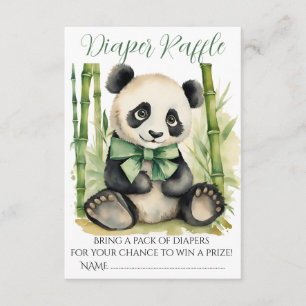 Baby Panda Beer Baby shower Luier Raffle Informatiekaartje