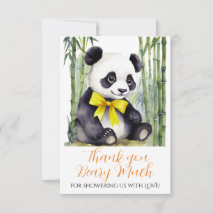 Baby Panda Beer Baby shower non gender dank u Bedankkaart
