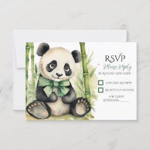 Baby Panda Beer Baby shower RSVP Kaartje
