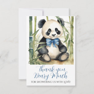 Baby Panda Beer Boy Baby shower Dank u Bedankkaart