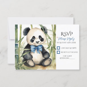 Baby Panda Beer Boy Baby shower RSVP Kaartje
