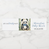 Baby Panda Beer Boy Baby shower Waterfles Etiket (Enkel label)