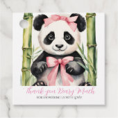 Baby Panda Beer Meisjes Baby shower Dank u Bedankjes Labels (Voorkant)