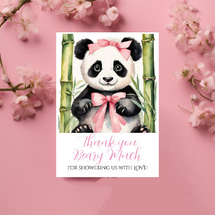Baby Panda Beer Meisjes Baby shower Dank u Bedankkaart