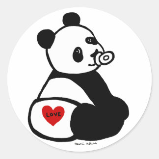 Baby Panda Cartoon Ronde Sticker