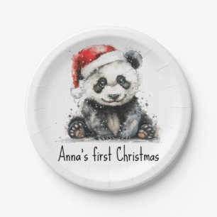 baby panda die Kerstmispet dragen, klantgericht Papieren Bordje