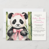 Baby Panda Girl Baby shower Invitation (Devant)