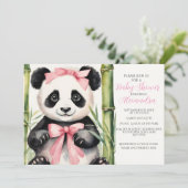 Baby Panda Girl Baby shower Invitation (Debout devant)