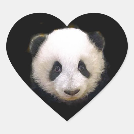 Baby Panda Hart Sticker (Voorkant)