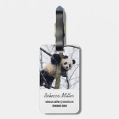 Baby Panda in Boom Bagagelabel (Achterkant verticaal)