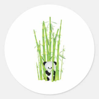 Baby Panda in het bos van Bamboe Ronde Sticker