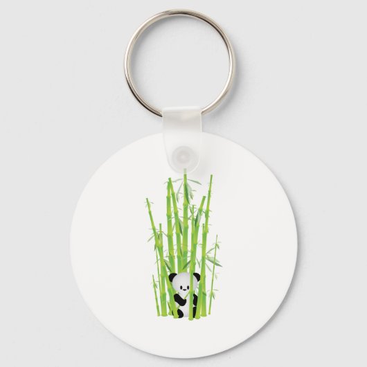 Baby Panda in het bos van Bamboe Sleutelhanger (Voorkant)