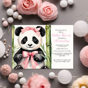 Baby Panda Meisje Baby shower Uitnodiging
