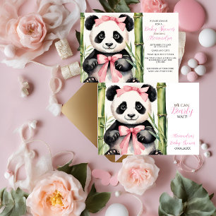 Baby Panda Meisje Barly Wacht Baby shower Kaart