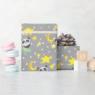 Baby Panda met Moon en Stars Cadeaupapier