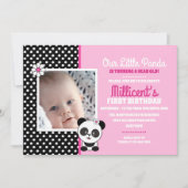 Baby Panda Modèle photo Invitations d'anniversaire (Devant)