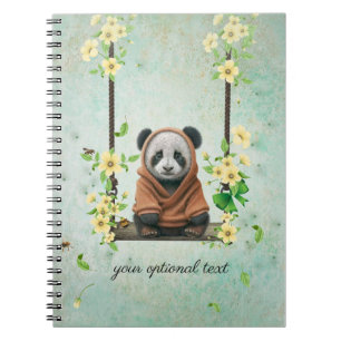 Baby Panda op Swing Spiral Foto Notitieboek