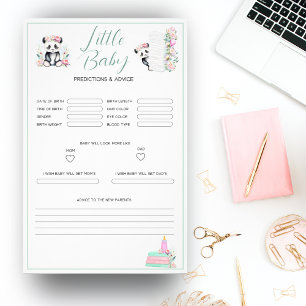 Baby Panda Pioenrozen Jungle Baby Voorspellingen Flyer