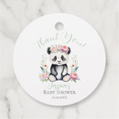 Baby Panda Pioenrozen Oerwoud Baby shower Dank u Bedankjes Labels (Achterkant)
