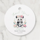 Baby Panda Pioenrozen Oerwoud Baby shower Dank u Bedankjes Labels (Voorkant)