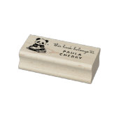 Baby Panda Reader Ex Libris Custom Stamp Rubberstempel (Stempel)