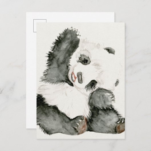 Baby Panda | Schuine en gier Briefkaart (Voorkant / Achterkant)