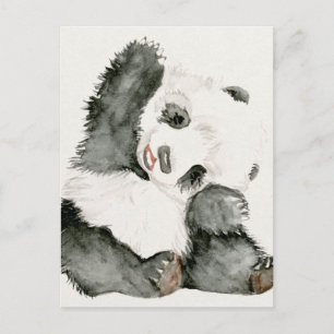 Baby Panda Schuine en gier Briefkaart