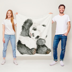 Baby Panda   Schuine en gier Fleece Deken
