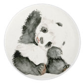 Baby Panda | Schuine en gier Keramische Knop (Voorkant)