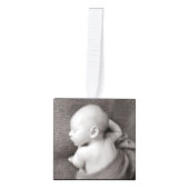 Baby Panda | Schuine en gier Kubus Ornament (Voorkant)