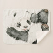Baby Panda | Schuine en gier Sherpa Deken (Voorkant (horizontaal))