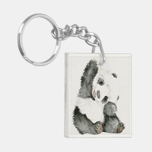 Baby Panda | Schuine en gier Sleutelhanger (Voorkant Links)