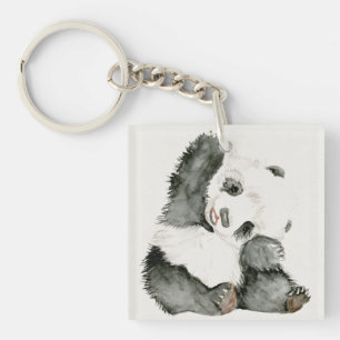 Baby Panda   Schuine en gier Sleutelhanger