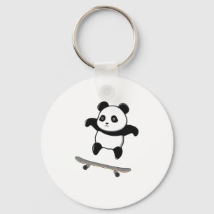 Baby Panda Skateboard Sleutelhanger