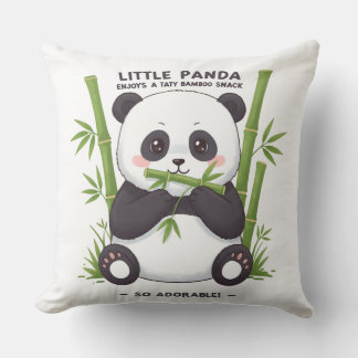 Baby Panda Snack Tijd Grafisch Ontwerp Kussen