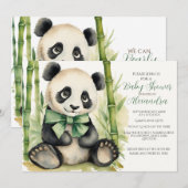 Baby Panda Unisex Barly Wachten Baby shower Kaart (Voorkant / Achterkant)