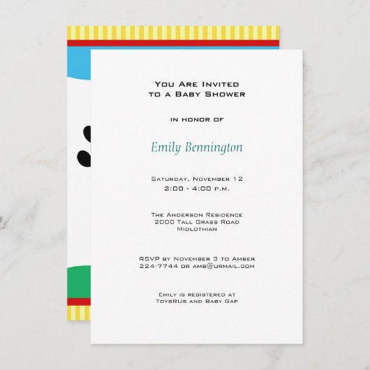 Baby Pandas Baby shower Invitation (Devant / Derrière)