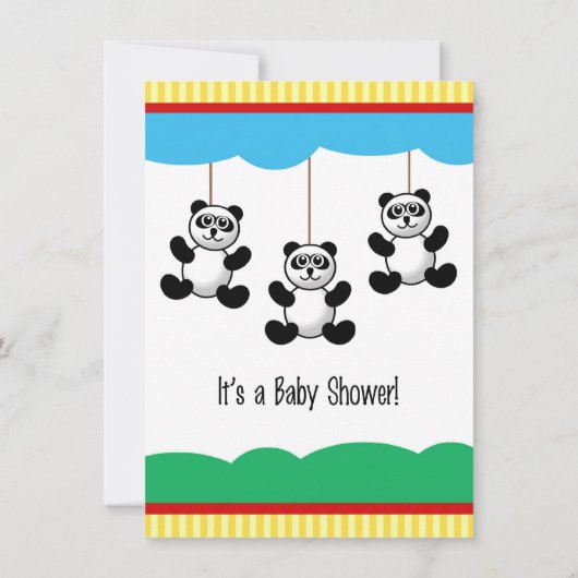 Baby Pandas Baby shower Uitnodiging (Achterkant)